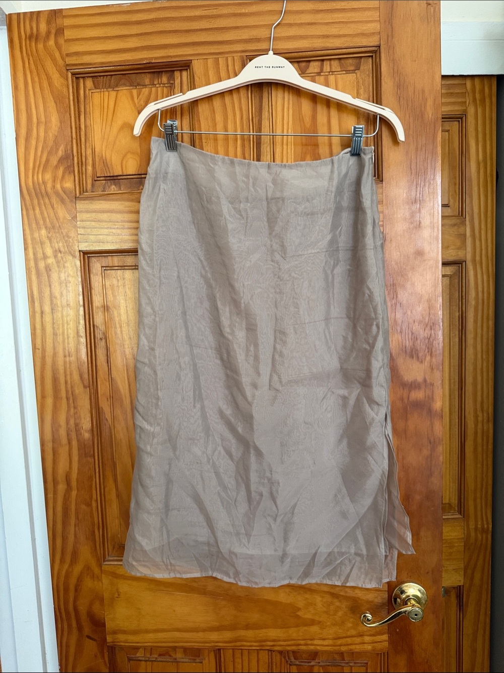 Lioness Taupe A-Line Sheer Skirt